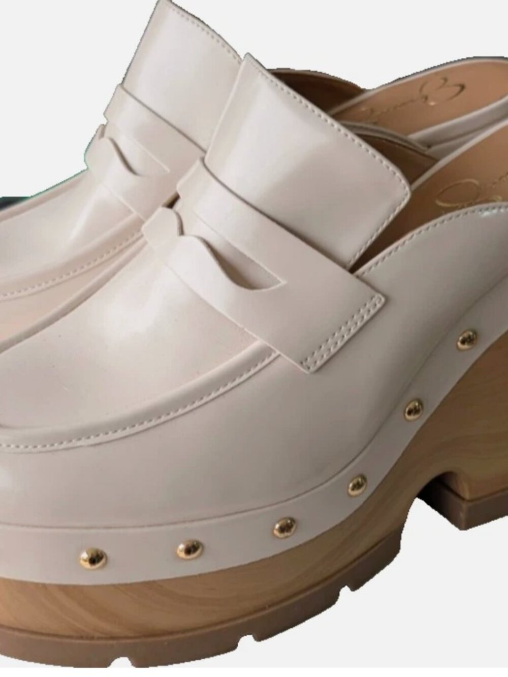 Jessica Simpson Hunyie Platform Loafer Clogs Beige Cream Women's Size 10 - Picture 4 of 5